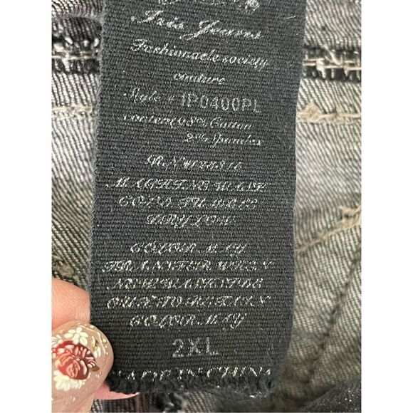 Iris Premium Dark Gray Low-Rise Straight-Leg Jeans Size 2XL - Picture 6 of 6
